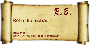 Róth Barnabás névjegykártya